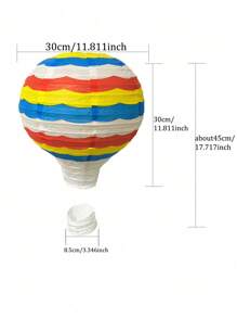 1 Stück, 30cm Papierlaterne Lampenschirm zum Selbermachen, Deckenaufhänger Dekoration für Partys, bunte Heißluftballon Hängedeko für Hochzeiten, Partys und Geburtstage - faltbare Papierlaterne, Weihnachten