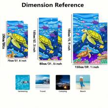 1 Pc Retro Printed Beach Towel, Versatile For Home, Swimming, Camping, Beach Vacation