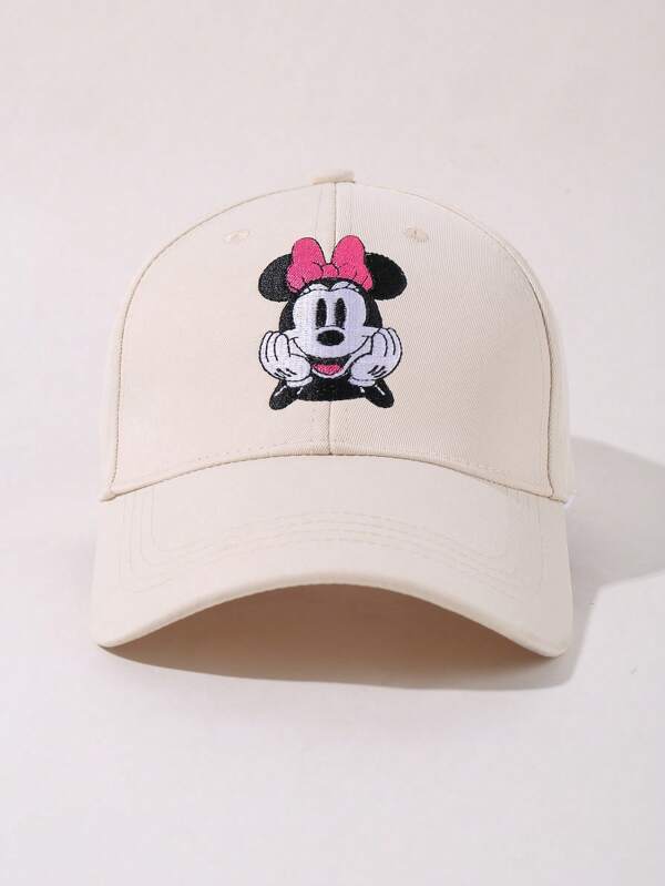 Disney 1 pieza Gorra de béisbol ajustable unisex con bordado de Minnie Mouse de Disney, sombrero de viaje con protección solar