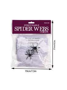 Halloween Decoration White Artificial Elastic Spider Web, Suitable For Halloween Horror Home Party Scene Props, Haunted House Decoration, Christmas - Multicolor - View 7