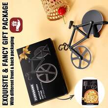 Mother's Day Gift Ninonly Bicycle Pizza Cutter, Non-Stick Bike Pizza Slicer, Dual Stainless Steel Cutting Wheels Best For Pizza Lovers,Holiday Vacation Funny White Elephant Gifts Exchange Kitchen Gadget Cool Men's Gift - 黑色 - 查看 9