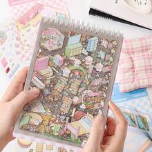 40pcs 3D Simulation Life Style Sticker Book, Multifunctional Mini Fun Sticker Book For Students,School Supplies,Back To School - Multicolor - View 4