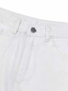 Vintage Old Money High Waist Straight Leg Loose Wide Leg Jeans, Versatile Maxi Length Pants,Apparel Cotton Pants,Suitable For Wear,Y2K,Holiday,Festival,Cowgirl,Jeans,Trousers,Going Out,Denim Trousers Women,Cowboy Women,Jeans Women,Bottoms,Tall In Women,White