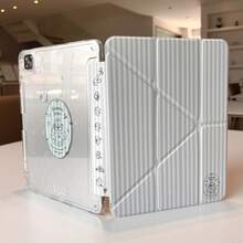 2025 新款 3+Y 可折叠亚克力平板电脑保护套，带手写笔插槽，兼容 iPad Air 4/5 10.9 英寸、iPad 5/6 9.7 英寸、iPad 第 11 代 (A16)、iPad Air 7/6 11 英寸，卡通设计，智能唤醒/睡眠 - 無色 - 查看 1