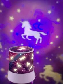1pc Charming Unicorn Fairy Projector Night Light: Romantic Color-Changing Decorative Light - Colorful Dream Decor For Bedroom - 1 Magical Projection Lamp Gift, Suitable For Room/Living Room/Ceiling/Wedding/Party/Home Multi-Scene/Outdoor Camping/Christmas/Valentine's Day Gift/Birthday Gift, Decor For Girl's Room, USB And Battery Powered (Battery Not Included), Fairytale Garden Dream Projection LED Mood Fairy Light!