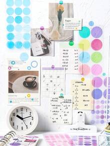 Dot Party Stickers Set, 6pcs-Pack Removable And Self-Adhesive Round Tags In 4 Colors For DIY, Notebook, Dairy And Office School Students - Multicolor - View 11