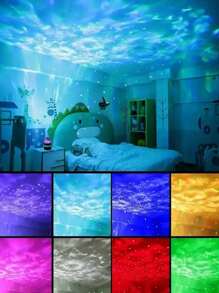 1 Proiettore di effetti di onde dell'oceano e galassia per sale da gioco, feste, proiettore di luci per camera da letto, proiettore di luci a LED per decorazioni per la casa