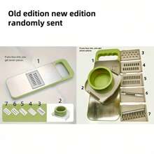 7pcs/1 Set Of Multipurpose Vegetable Chopper, Fruit Slicer, Manual Food Grater, Onion Grater, Shredded Potatoes, 1p Cutter With Container, Space-Saving Kitchen Gadget, Easy Meal Preparation, Dishwasher Safe, Kitchen Accessories,Travel Accessories, ,Kitchen Decor