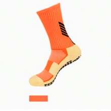 High Quality Professional Cotton Anti-Slip Football Sports Socks - Orange - View 2