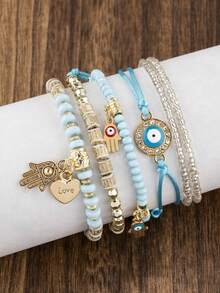 Six Retro Devil's Eye Bracelets For Women To Wear On Festivals. - View 3
