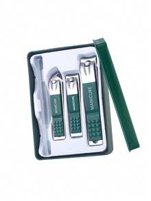 1 Set Of High-End Portable Stainless Steel Nail Clipper Set, With Sharp Blades, Precise Cutting, And A Sturdy Structure, Suitable For Trimming Fingernails And Toenails. Flat And Diagonal Nail Clippers, Nail Art Tools, Four-In-One