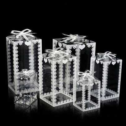 10 件 PVC 透明印刷包装盒，适用于生日、婚礼、派对礼品包装、返校情人节