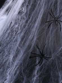 Halloween Decoration White Artificial Elastic Spider Web, Suitable For Halloween Horror Home Party Scene Props, Haunted House Decoration, Christmas - Multicolor - View 3
