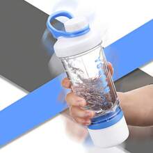 21oz Protein Shaker Bottle With Powder Storage Container-Shaker Cups For Protein Shakes-Pre Workout Bottle-Mixer Cup-Gym Sport Water Bottle -Made With Tritan,With Wire Whisk Balls - Blue - View 6