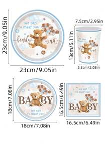 10 قطعة مناديل ورقية أطباق على شكل دب أرعوني للديكور، أطباق ورقية قابلة للتخلص منها على شكل دب أرعوني، لحفلات أعياد الميلاد والتجمعات العائلية