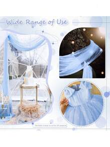 1pc-Faux Pearl Decor Table Runner, Wedding White Pearl Tulle Tablecloth, Wedding Arch Decoration Reception Bridal Shower, Party Decoration, Chair Streamer, Event Background Wall Decor,Christmas, Wedding Decoration Nylon Mesh Fabric New Pearl Hollow Mesh Fabric Valentine's Day