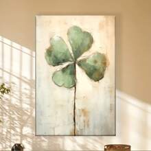 1pc Canvas Art Print,Four-Leaf Clover Art,Wood Framed Painting (1) Thickness 2. 5 Cm/ 1 Inch-Home Decoration For All Occasions,Ideal New Year, Valentine's Day,Thanksgiving,Easter,Christmas Gift,Room Decoration Aesthetic,Wall Decoration Art,Perfect Gift,Autumn And Winter Wall Decoration,Living Room Decoration, Bedroom Decoration, Kitchen Decoration, Entry Decoration, Bathroom Decoration, Direct Wall Painting, High Quality Wall Painting Poster,Modern Home Decoration Stretched And Framed Ready To Hang
