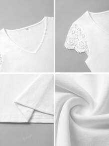 Top casual a maglia a maniche corte con taglio casual per donne, adatto per l'estate