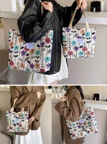 1pc Commuter Tote Bag Women's Fresh And Simple Japanese Style All-Match Shoulder Bag Student Handbag Large Capacity Canvas Handbag - Fashion Shoulder Handbag, Large Capacity Canvas Bag Commuter Tote Bag Shoulder Bag Two Sizes. Easy To Maintain, Open Design, Perfect For Office, School And Daily Multi-Purpose Use. Work. Holiday Gift Birthday Gift. Travel Business Trip