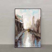 3pcs Modern Urban Abstract Oil Painting Wall Arts Canvas Posters, High-Definition Printing Optional Frame, Office, Classroom, Living Room Home Decoration Hanging Painting ,Wall Art With Frame