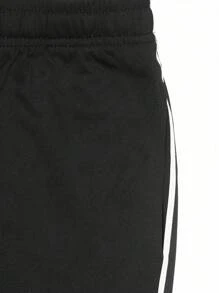 Yemwry Pantalones rectos casuales y holgados de hombre con cintura con cordón y raya lateral