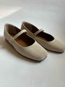 Sandalias planas tipo merceditas - Beis - Ver 9