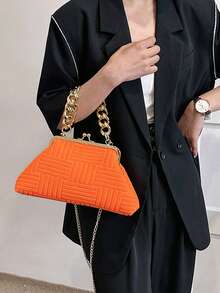 Minimalist Suede Crossbody Bag, Shoulder Bag For Women - Orange - View 5