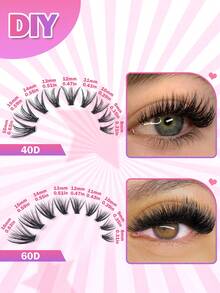 MAGEFY 90 Clusters CC Curl Manga Fox Eye DIY Extended Tail Cross Fox Eyelashes Cluster,30D+40D Mix Thick Manga Tip Tail Fairy Hair,Mink Eyelash Expansion Kit, Natural Appearance And Soft Personal Long Eyelashes. Mother's Day Gifts, Summer Party Gifts - CC - View 6