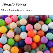50 pezzi/100 pezzi, Assortimento di perline, perline in silicone di colore solido da 9mm/12mm/15mm, in vari colori, perline decorative, adatte per braccialetti fai-da-te, penne con perline, ecc.