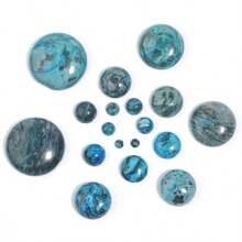 Set de 5 piezas / 10 piezas de cabujones de piedras preciosas redondas con patrón ondulado azul, de varios tamaños, con estilo vintage, aptos para hacer collares, anillos, pulseras, joyería y decoración DIY