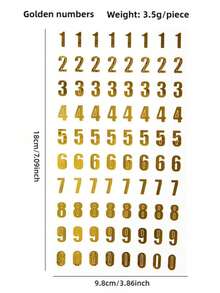 18pcs Mixed Gold & Silver Foil Letter & Number Stickers, Creative Decorative Stickers For DIY Planner/Notebook/Phone Case/Card Making - Multicolor - View 10