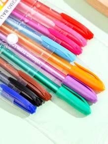 10pcs Colorful Ball Point Pens, Multi-Color Drawing Marker Pens Suitable For School & Office Use Back To School