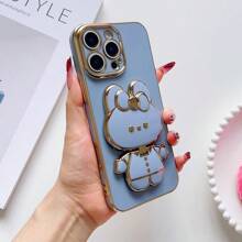 Cute Rabbit Cartoon Phone Case, With Lanyard And Makeup Mirror Stand, Compatible With IPhone 6/7/8/X/XS/XR/11/12/13/14/15/16, Galaxy S22/23/24/S25, A04/05/06/A14/A15/A16/A24/A25/A34, Compatible With Redmi Note 7/8/9/10/11/12/13, Compatible With Redmi 9/10/12/13C, Compatible With OPPO, Compatible With MOTO, Compatible With Honor, Compatible With HW, Compatible With Realme, Compatible With Reno 7 - Shock-Proof TPU Outer Shell (6.6ft Drop), With Stand Function.