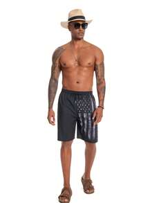 JUNBAOSS Men's Lightweight Printed Short Swim Trunks Swimsuits Summer Beach Bathing Suits Swimming Board Shorts Hawaiian Holiday Printed Shorts - màu đen - Xem 6