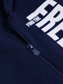 Freestyle Children's Sweatshirt Jacket With Hood And Zipper - 藏蓝色 - 查看 3
