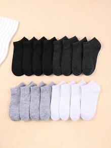 10/15/20/40 pares de calcetines tobilleros de unicolor, transpirables y absorbentes del sudor, calcetines unisex para niños para primavera/verano/todo el año
