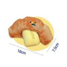 1 件宠物玩具牛角面包狗狗嗅探玩具藏食物互动拼图发声毛绒玩具面包