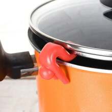 Little Man Spill-Proof Lid Lifter Soup Pot Kitchen Tools Lid Stand Silicone Heat Resistant Holder Keep The Lid Open Dration