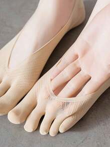 1/2/4/6 pares de calcetines sin dedos para mujer, calcetines invisibles antideslizantes de corte bajo y delgados, para verano y otoño