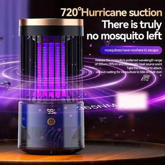 1pc Rechargeable USB Mosquito Killer, Mosquito Repellent Device, Indoor Electric Mosquito Trap With 1200mAh Battery, Quiet Operation, No Radiation, Suitable For Bedroom, Kitchen, Living Room, Study, Office, Home Use