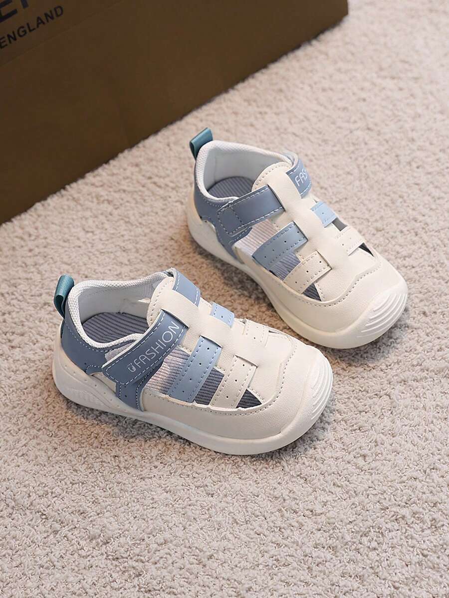 Unisex Toddler Rubber Sole Hook And Loop Sandals, Fashionable & Versatile - Blue - View 1