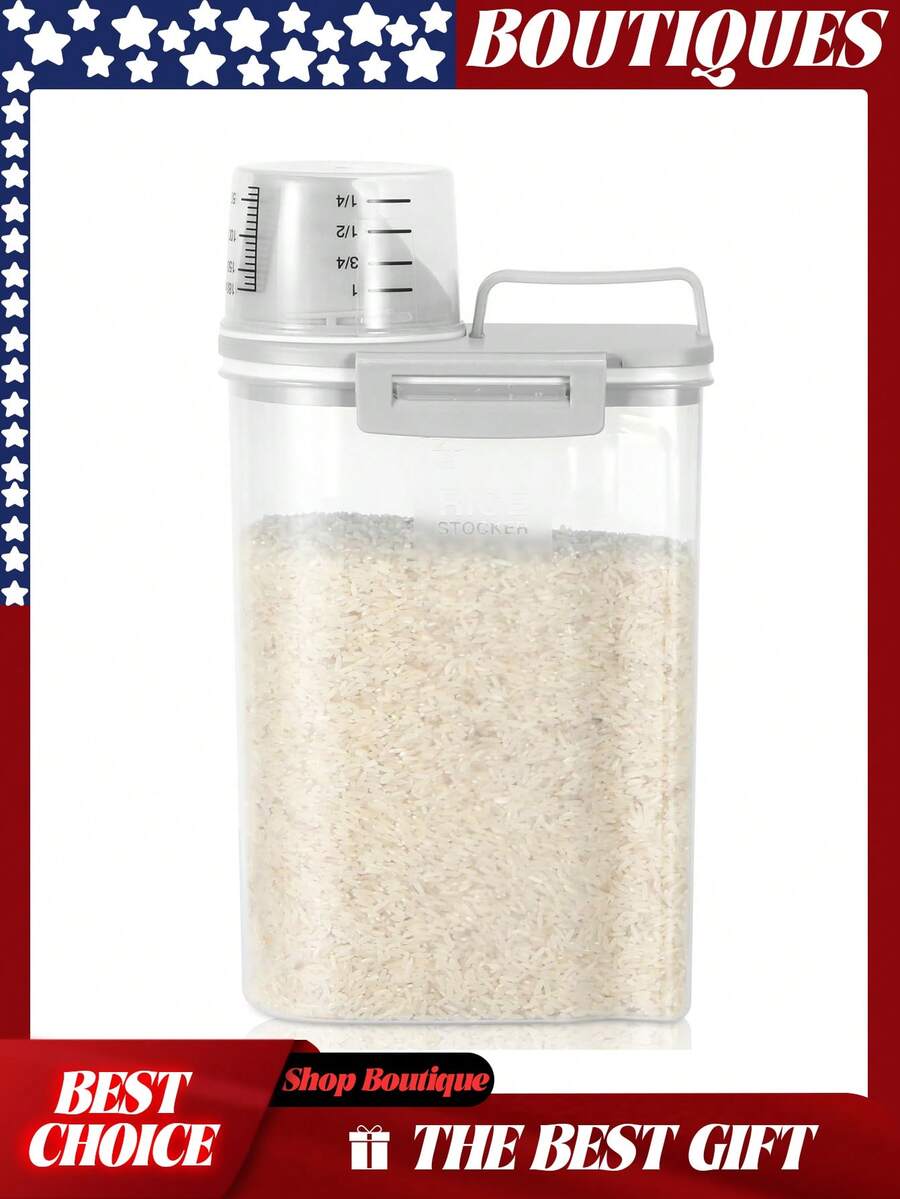 Contenedores para almacenar cereales, dispensador de arroz, recipiente para cereales, contenedor de arroz, recipiente de almacenamiento de harina, contenedor de harina, dispensador de recipiente de arroz, recipiente de almacenamiento de granos, recipientes para harina y azúcar, recipiente dispensador de cereales, almacenamiento de arroz, contenedor de almacenamiento de arroz, recipiente de almacenamiento de alimentos para perros, dispensador de cereales, recipientes de almacenamiento de alimentos para mascotas, recipiente de alimentos para perros, recipiente de alimentos para mascotas, recipiente hermético de almacenamiento de alimentos para perros, recipiente de almacenamiento de semillas para pájaros, recipiente de alimentos para gatos, bote de alimentos para perros, recipiente de almacenamiento de arroz, recipiente de almacenamiento de alimentos de cocina de plástico para la despensa con taza, recipiente pequeño de alimentos para perros y gatos con dispensador - Gris Claro - Ver 1