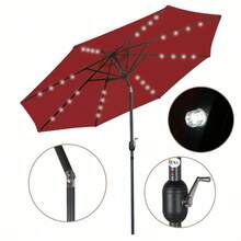 10039; Patio Market Umbrella Sunshade Patio Umbrella Steel Tilt W Crank MultiColor - as pic - View 4