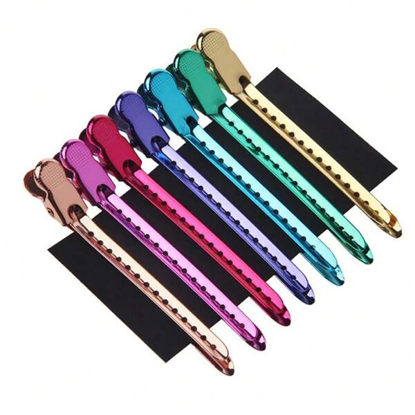12pcs Metal Hair Clips, Duck Clips For Styling, Sectioning And Curling In 6 Colors, Ideal Gift Choice For Stylists And Girls, Portable And Easy To Carry