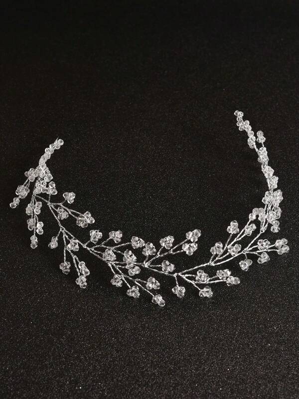 1pc Women Elegant Pearl & Crystal Headband, Bridal Headpiece For Wedding Party Event