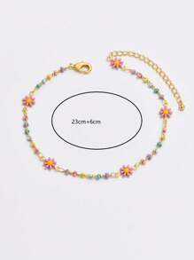 1 Peça Pulseira de Tornozelo Estilo Boho da Moda com Margarida de Cobre, Uso Diário, Acessório para Praia de Férias, Presente Ideal para Aniversário/Feriado