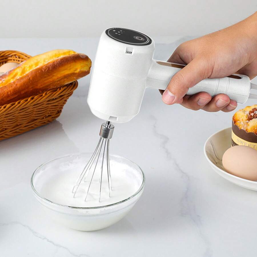 XO Chef Lab Hand Whisk Electric | 3 Speed Handheld Mixer | Two Whisk Mount Baking Mixer | Cordless Electric Hand Mixer For Eggs, Soups, Cream, Batters | Portable, Wireless & Rechargeable (White) - trắng - Xem 1