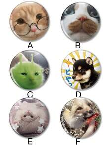 趣味图案徽章胸针、女士翻领别针、服装装饰别针、包袋配饰，送给朋友、家人、老师和同学的有趣礼物 - 彩色 - 查看 4