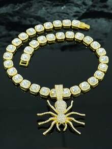 1 set Spider 3D-hänge, sockerbitsberlock, ädelstensarmband, herrklocka, presentförpackning, coola smycken i mörk stil som lämpar sig för semester och vardagsbruk - Spindelhalsbandshänge - Visa 21