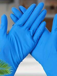 20/50/100 Pcs Disposable Black Gloves, Waterproof, Suitable For Kitchen Cleaning, Tattoo, Dyeing, Pet Care And Housework. They Have Excellent Elasticity, Ideal For Food Handling, Nail Care, Dishwashing And Household Cleaning - Blue - View 8